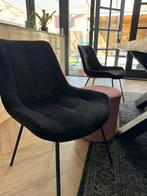 Velvet zwarte 5x eetkamerstoelen, Ophalen of Verzenden, Zo goed als nieuw, Zwart, Vijf, Zes of meer stoelen