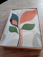 Abstracte plantenprint in houten lijst, Minder dan 50 cm, Ophalen of Verzenden, Minder dan 50 cm, Print