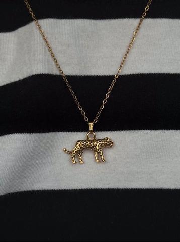 Vintage ketting retro leopard anna nina goud beschikbaar voor biedingen