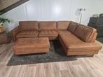 GRATIS LEVERING ZGAN Hoekbank Cognac 290x220 gereinigd, 150 cm of meer, 250 tot 300 cm, Ophalen of Verzenden, Vierpersoons of meer