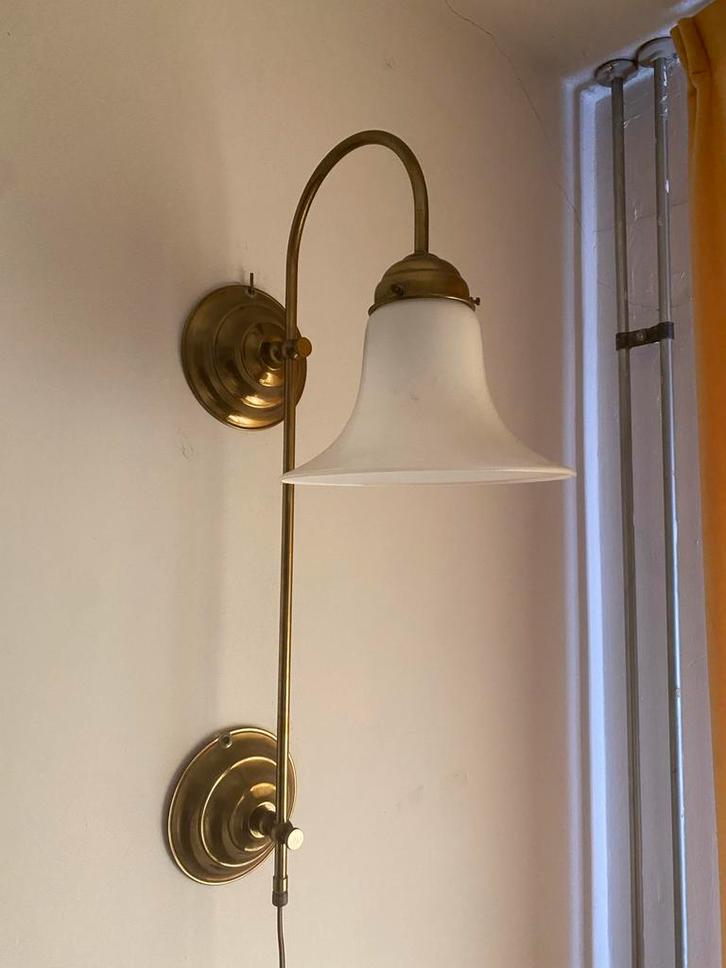 Mooie messing wandlamp, Huis en Inrichting, Lampen | Wandlampen, Gebruikt, Metaal, Ophalen of Verzenden