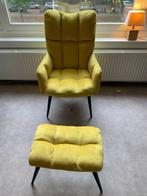 Relaxstoel - Mosterdgeel - Met voetenbankje, Ophalen of Verzenden, Gebruikt, Overige kleuren, Eén