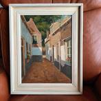 Hendrik van Langen, olieverf op doek, hollands zonnig straat, Antiek en Kunst, Ophalen of Verzenden