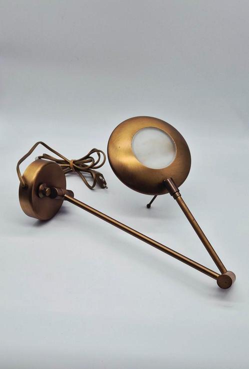 Relco messing leeslamp met knikarm, Huis en Inrichting, Lampen | Hanglampen, Gebruikt, Minder dan 50 cm, Metaal, Ophalen of Verzenden