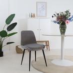 Nieuwe grijze design velvet eetkamerstoelen, 20 stuks van 13, Ophalen, Modern design, Nieuw, Metaal