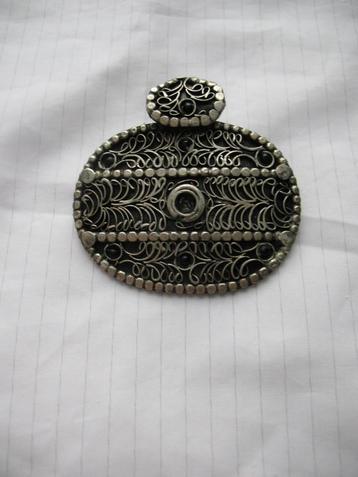 Hanger Zilverkleur/ Donker Tribal boho Filigraan Vintage beschikbaar voor biedingen