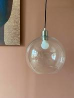 Grote glazen retro bol hanglamp, Huis en Inrichting, Lampen | Hanglampen, Ophalen, Gebruikt, Glas, 50 tot 75 cm