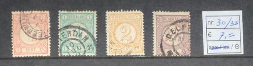 NEDERLAND POSTZEGEL NVPH 30 t/m 33, Postzegels en Munten, Postzegels | Nederland, Gestempeld, T/m 1940, Verzenden