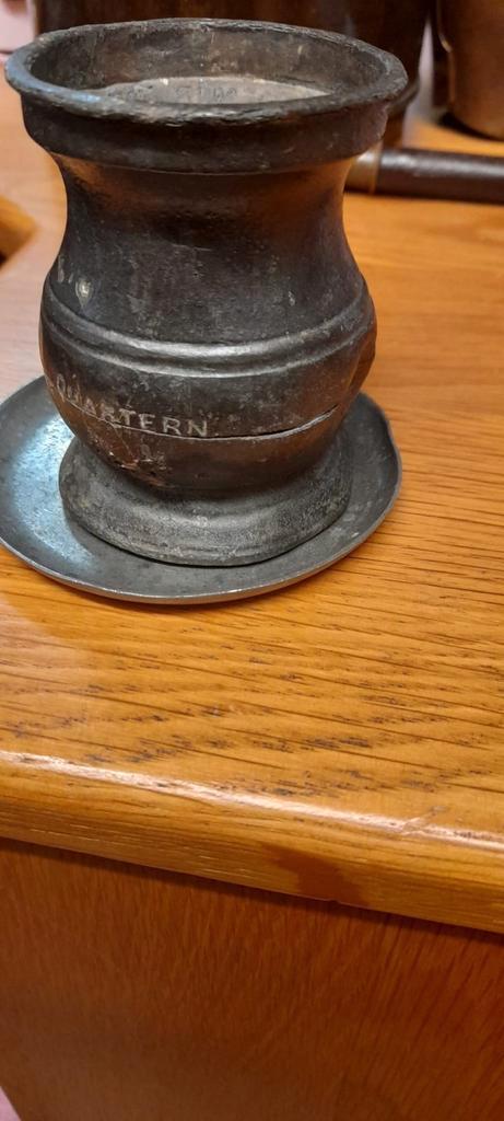 Antieke Engelse Georgische tinnen balluster maat, Antiek en Kunst, Antiek | Koper en Brons, Ophalen