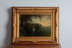 Antiek landschap, romantisch schilderij, Gerard Windt, Antiek en Kunst, Kunst | Schilderijen | Klassiek, Ophalen of Verzenden