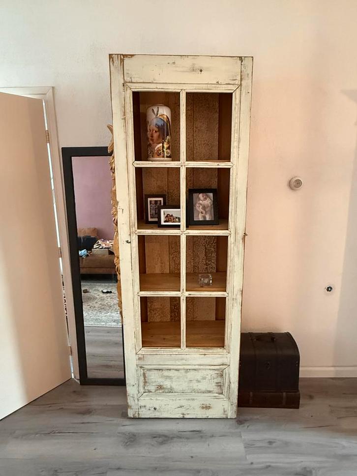 Unieke Vintage Kast - Kaaswinkel Hout, Huis en Inrichting, Kasten | Boekenkasten, Gebruikt, 50 tot 100 cm, 200 cm of meer, 25 tot 50 cm