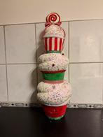 Velvet snoep cupcake toren kerstdecoratie, Diversen, Kerst, Ophalen of Verzenden, Gebruikt