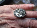 3071/ verzilverde goud pyriet ring, Sieraden, Tassen en Uiterlijk, Ringen, Nieuw, Ophalen of Verzenden, Kleiner dan 17, Met edelsteen