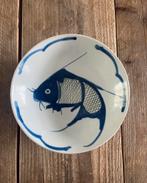 Koi karper Chinese kom schaal bord - vis blauw - 18 cm, Ophalen of Verzenden