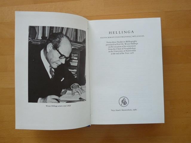 Hellinga Festschrift/ Feestbundel / Mélanges., Ophalen of Verzenden, Zo goed als nieuw