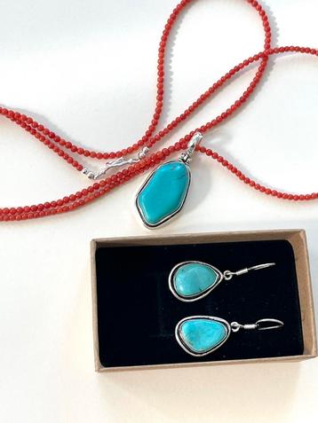 Collier van Italiaanse rode koraal, 925 Zilver beschikbaar voor biedingen