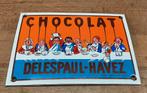 Emaille bordje deurpostje chocolat delespaul-havez, Ophalen of Verzenden, Gebruikt, Reclamebord
