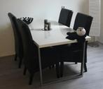 Hoogglans witte eettafel (zonder stoelen), Huis en Inrichting, Complete eetkamers, Ophalen, Gebruikt, 4 tot 6 stoelen