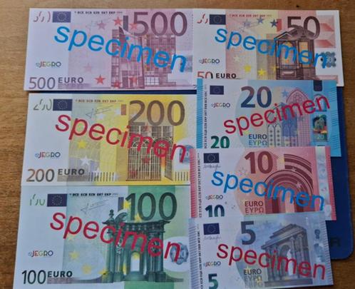 Nederland, Fantasie Biljet 5 t/m 500 euro jegro., Postzegels en Munten, Bankbiljetten | Europa | Eurobiljetten, Setje, Overige landen