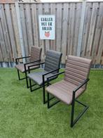 6x eetkamerstoelen, kunstleder bruin en antraciet, Huis en Inrichting, Stoelen, Ophalen, Kunststof, Gebruikt, Bruin