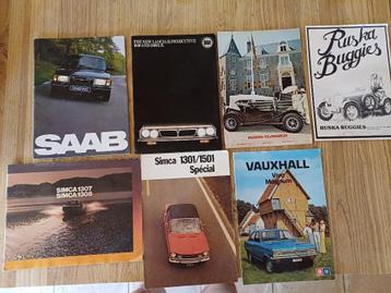 Autofolders van Saab, Vauxhall Viva, Lancia Beta HPE beschikbaar voor biedingen