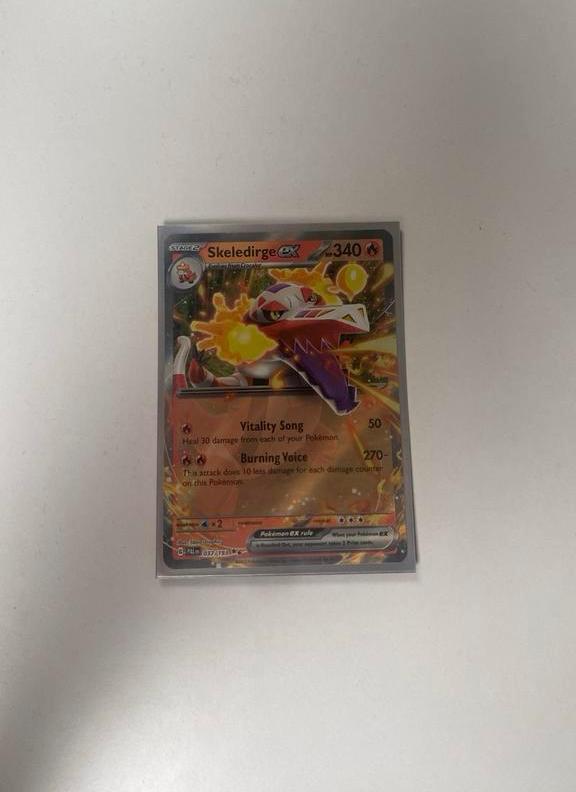 Skeledirge EX, Hobby en Vrije tijd, Verzamelkaartspellen | Pokémon, Zo goed als nieuw, Losse kaart, Foil, Ophalen of Verzenden