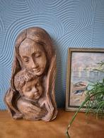 Mooi vintage gips Maria Madonna met kind wand beeld, Ophalen of Verzenden