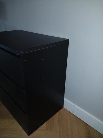 Zwarte Ikea malm kast 3 lades. - afbeelding 3