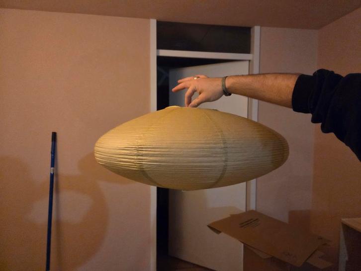 Beige Lampion Lamp - Sfeervolle Verlichting, Huis en Inrichting, Lampen | Lampenkappen, Nieuw, Minder dan 25 cm, Ovaal, Beige