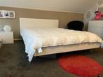 Twee persoons bed 140x200 cm, Gebruikt, 140 cm, Wit, Hout