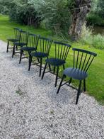 FDB Møbler eetkamerstoelen J46 beuken zwart 6 stuks, Huis en Inrichting, Gebruikt, Zwart, Ophalen of Verzenden, Vijf, Zes of meer stoelen