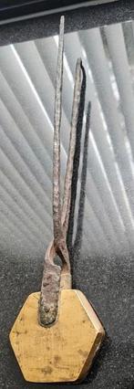Antiek handgesmeed messing wafelijzer, Ophalen of Verzenden