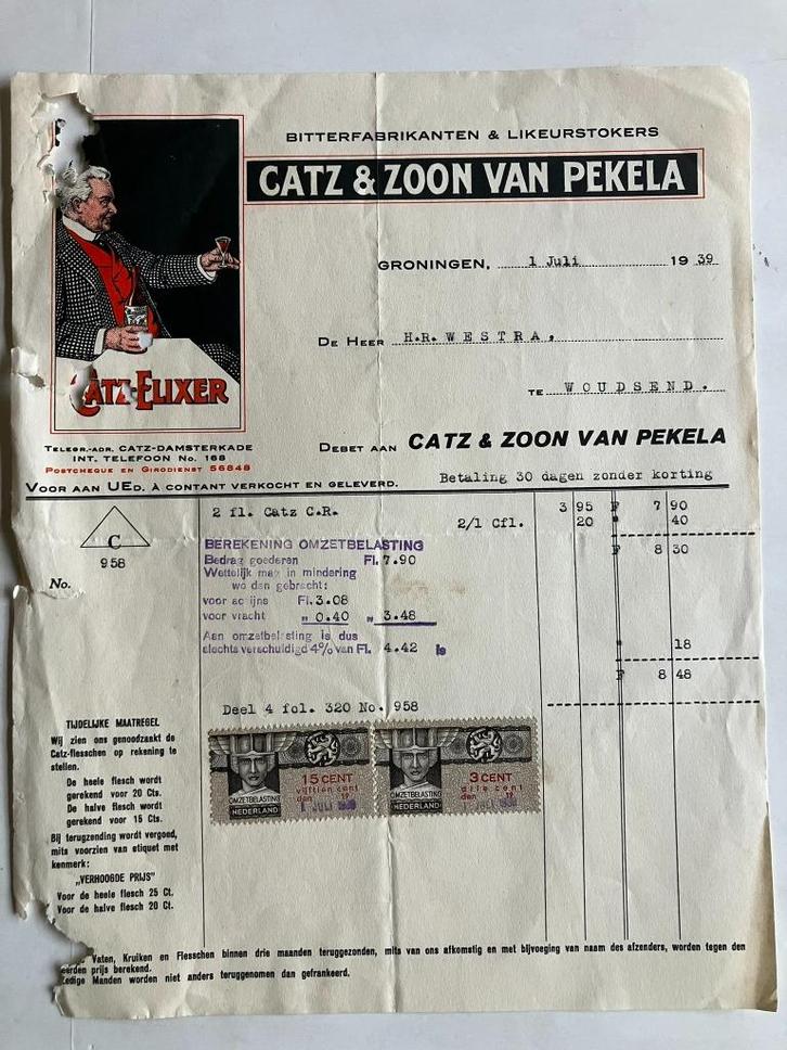 CATZ & ZOON VAN PEKELA  BRIEFHOOFD OP REKENING., Boeken, Catalogussen en Folders, Zo goed als nieuw, Folder, Ophalen of Verzenden