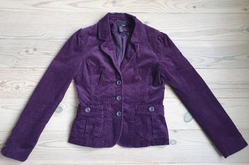 mooi paars corduroy/ ribstof jasje van H&M, mt 38, zgan beschikbaar voor biedingen