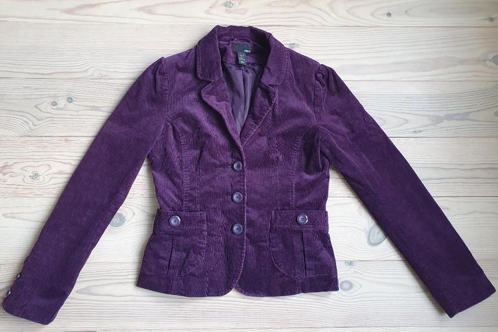 mooi paars corduroy/ ribstof jasje van H&M, mt 38, zgan, Kleding | Dames, Jasjes, Kostuums en Pakken, Zo goed als nieuw, Jasje