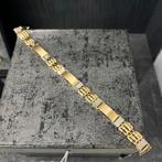 14k gouden armband heren massief schakel, Ophalen of Verzenden