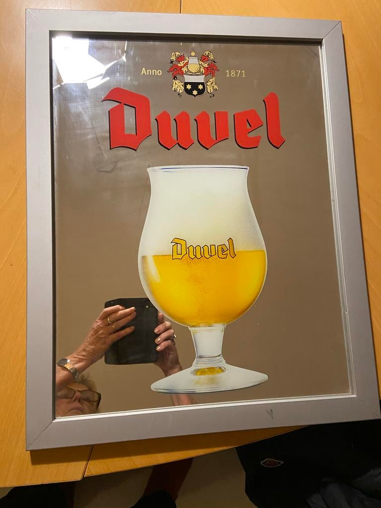 Duvel Barspiegel 40x52 cm, Ophalen of Verzenden, Rechthoekig, Minder dan 50 cm, Minder dan 100 cm