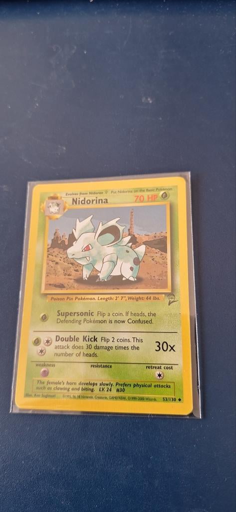 Nidorina Pokémon kaart - Wizards 53/130, Ophalen of Verzenden, Gebruikt, Losse kaart