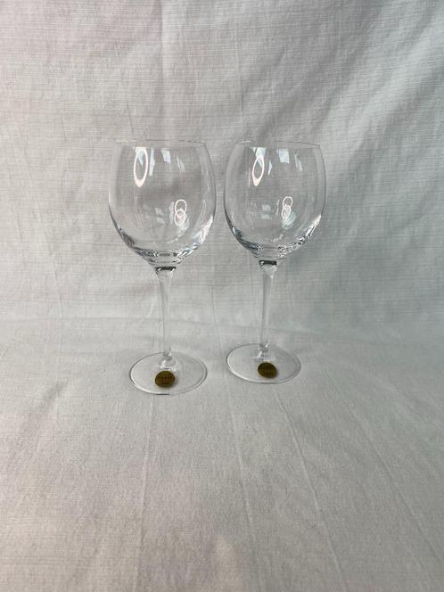 2x Wijnglas kristal, Capri Crystal, Antiek en Kunst, Antiek | Glas en Kristal, Ophalen of Verzenden