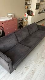 Bank donker blauw/grijs velvet stof 270x85x45(=zithoogte), Ophalen, Zo goed als nieuw, Stof