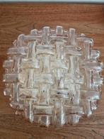 Zalmkleurige Plafonniere met Gevlochten Reliëf, Ophalen of Verzenden, Gebruikt, Glas, Vintage