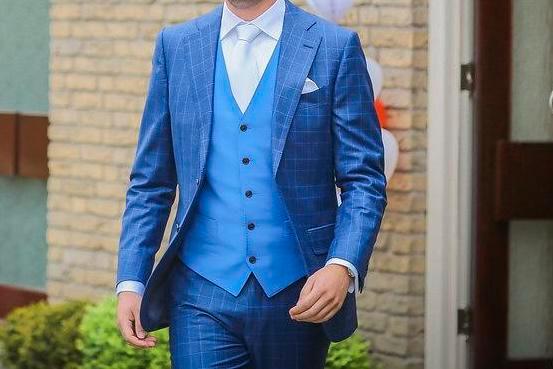 Driedelig pak maat 48 Suitsupply, Kleding | Heren, Kostuums en Colberts, Gedragen, Maat 48/50 (M), Blauw, Ophalen