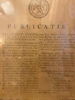 Bataafse Republiek Publicatie 1803 Ingelijst Antiek Document, Antiek en Kunst, Ophalen of Verzenden
