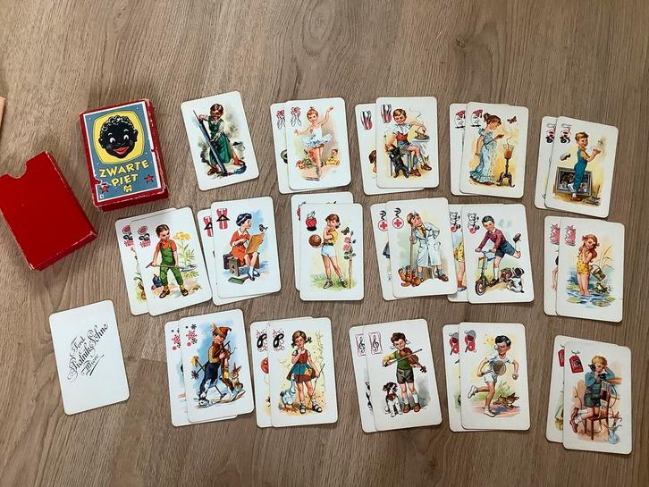 Zwarte Piet, kaartspel, vintage, Verzamelen, Speelkaarten, Jokers en Kwartetten, Gebruikt, Kwartet(ten), Ophalen of Verzenden