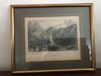 Lijst kader goudkleurig Lac De Gaube Pyreneeen, Antiek en Kunst, Ophalen of Verzenden