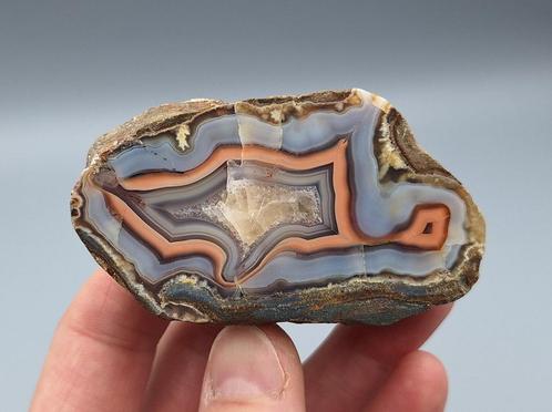 blauw-roze Agaat, Verzamelen, Mineralen en Fossielen, Mineraal, Ophalen of Verzenden