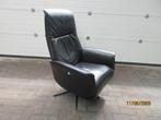 relax stoel - zwart leren draaistoel, Huis en Inrichting, Ophalen, Gebruikt, 75 tot 100 cm, Leer