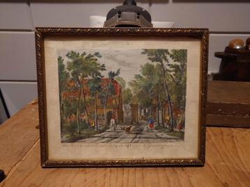 Gekleurde gravure P.C. La Fargúe, ingelijst beschikbaar voor biedingen