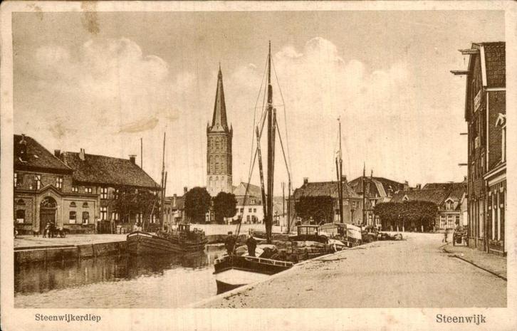 Steenwijkerdiep- Steenwijk, Verzamelen, Ansichtkaarten | Nederland, Gelopen, Overijssel, Voor 1920, Ophalen of Verzenden