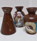 Set van 3 handbeschilderde vazen, Overige kleuren, Nieuw, Ophalen of Verzenden, Glas